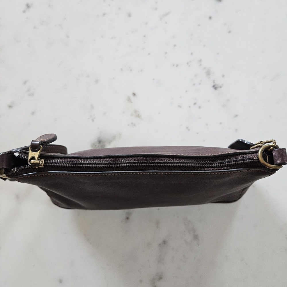 Vintage Coach Brown Leather Zip Wristlet Bag Style 9311 Hangtag Small Purse - Picture 7 of 13